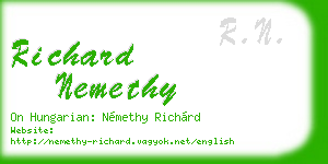 richard nemethy business card